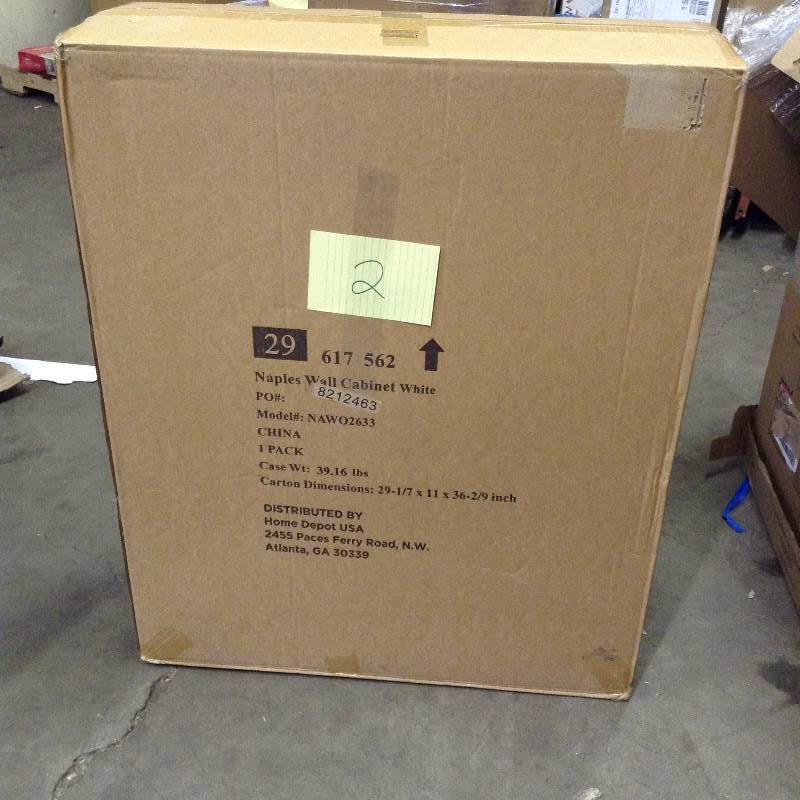 Foremost Naples 26 12 in W x 32 34 in H x 8 in D Bathroom Storage Wall Caabinet White Never used