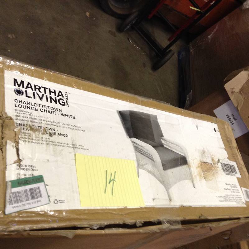 Martha Living Charlottetown Lounge Chair White never used