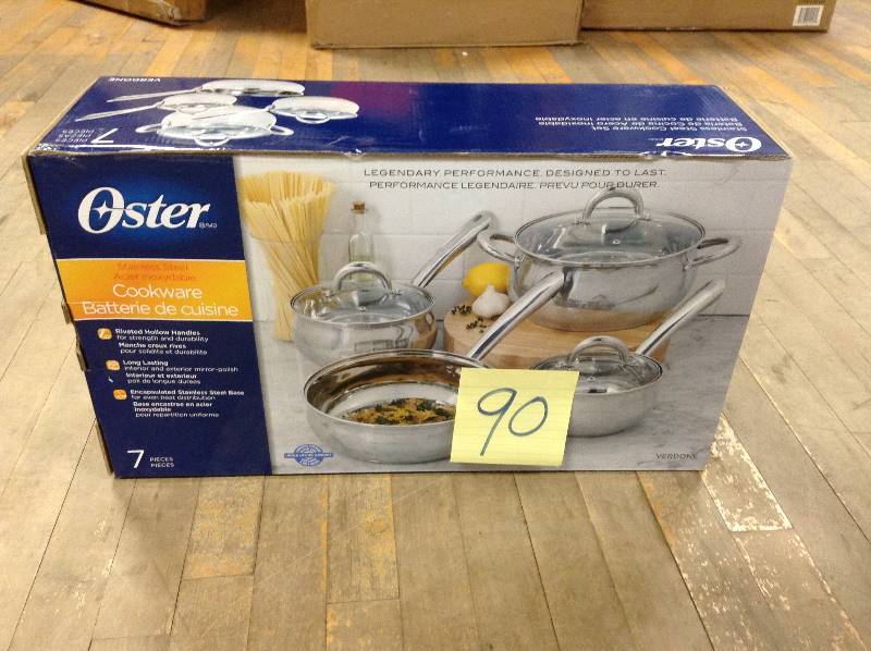 Oster Cookware 7 Pcs Stainless Steel New