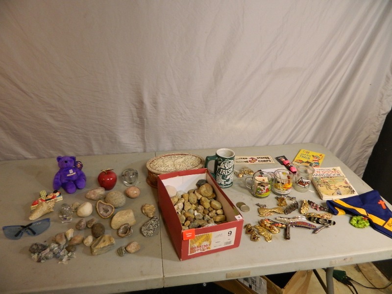 Hair Clips, Incolay Box, Boy Scout Stuff, Special Rocks, Hamms Mug, Etc