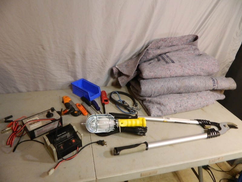 Moving Blankets, Battery Chargers, Worklight, Etc
