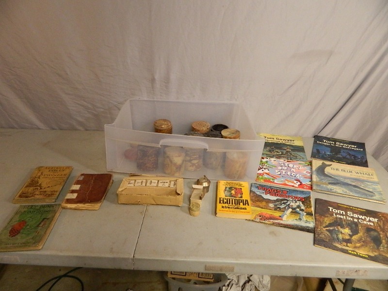 Aveda Canisters and Vintage Books