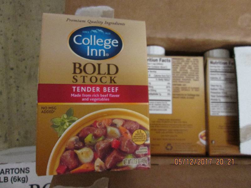 5 cases of 12 College Inn Bold stoc...