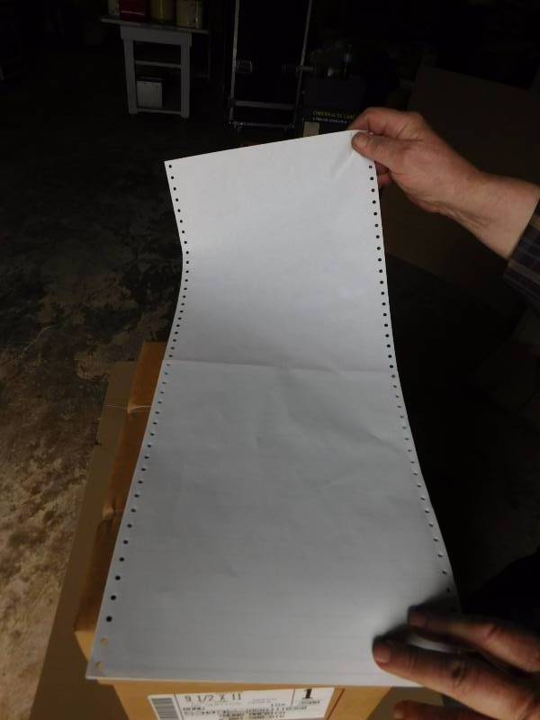 lot 37 image: Continuous Feed Paper - 9 12 x 11 (no vertical perfs)
