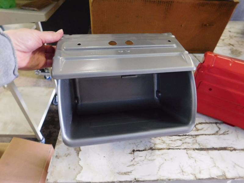 lot 45 image: Red & Gray Metal Storage Containers