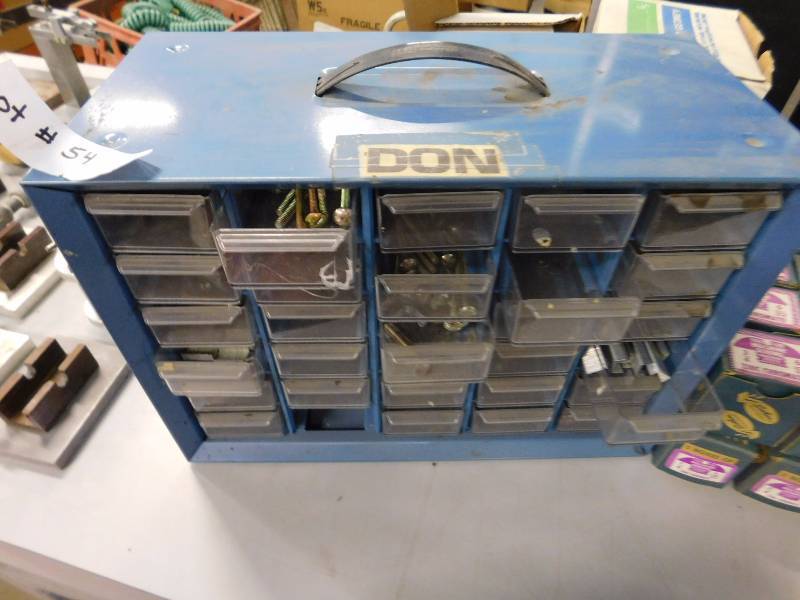 lot 54 image: Bolt & Nut Drawer wMisc. Machine Screws