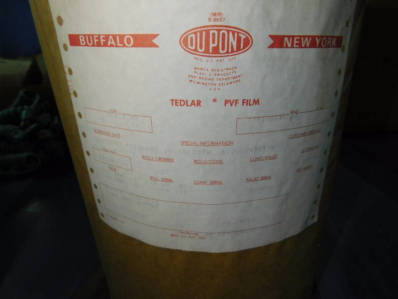 lot 63 image: Roll of Dupont Tedlar  PVF Transparent Film
