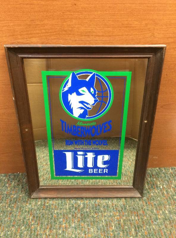 lot 17 image: Miller Lite Minnesota Timberwolves Bar MirrorPrint