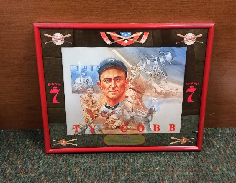 lot 27 image: Seagrams 7 Ty Cobb Bar MirrorPrint