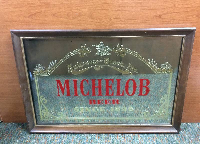 lot 33 image: Michelob Framed MirrorPrint