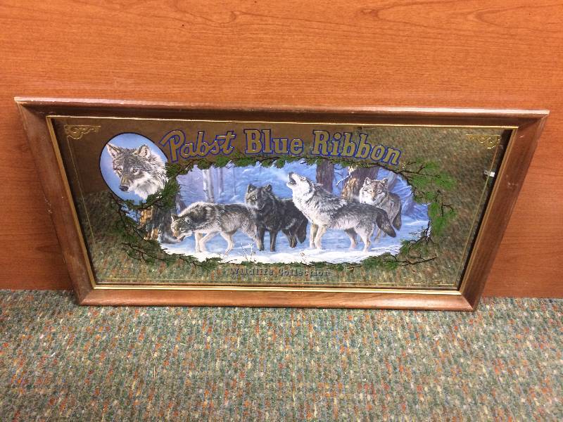 lot 35 image: Pabst Blue Ribbon Framed Bar MirrorPrint
