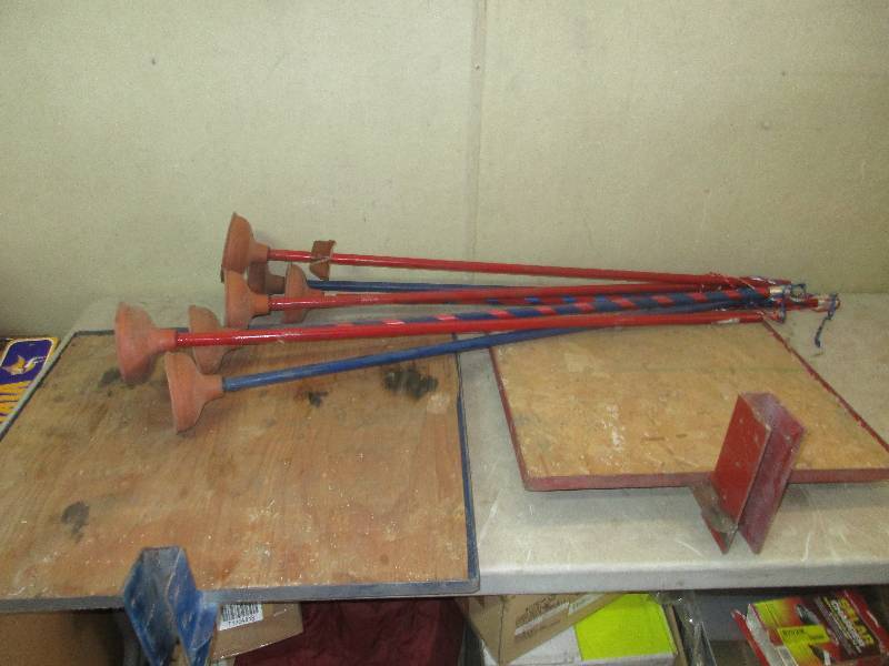 plungers and metal stands
