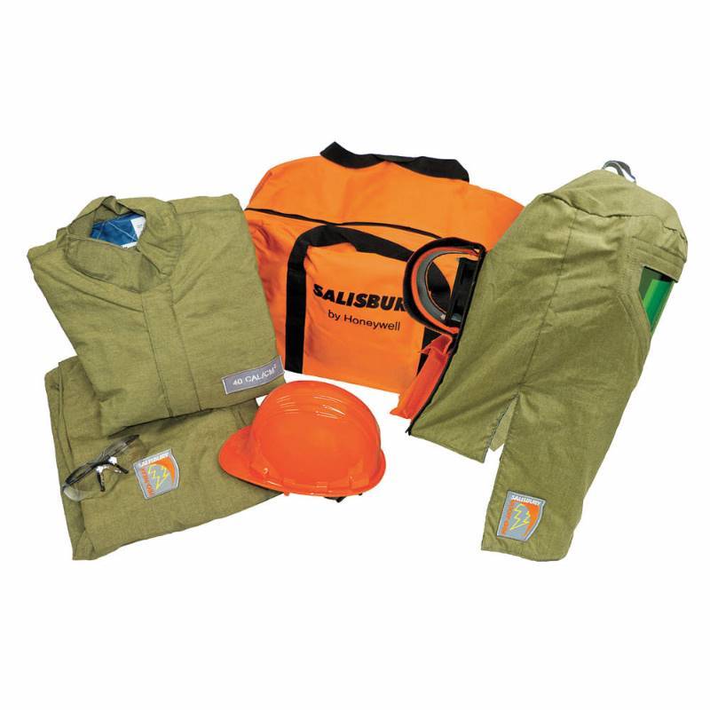 40.0 cal.cm2 Arc Flash Protection Clothing Kit, 4-HRC, Green, Small