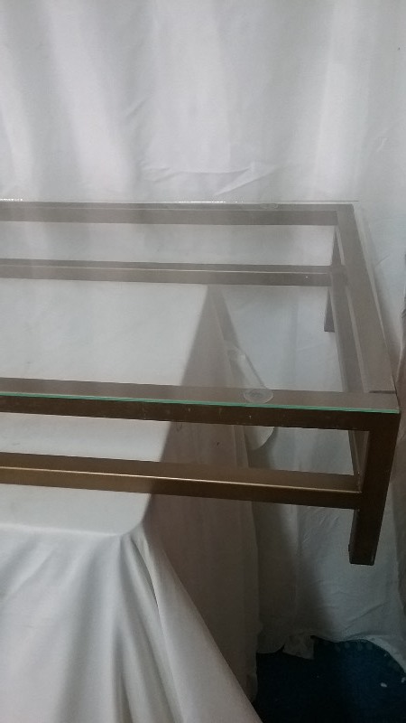 Gold Metal and Glass Table