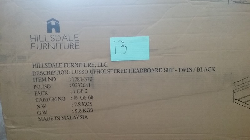 Lusso upholstered headboard, twin, Black