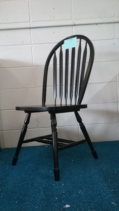 Black wood dining spindle chair