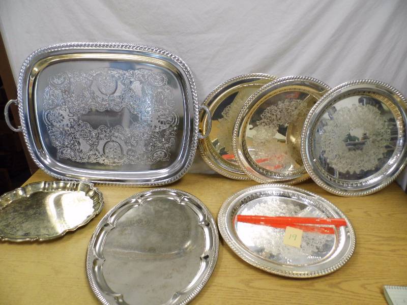 Assorted Metal Serving Trays