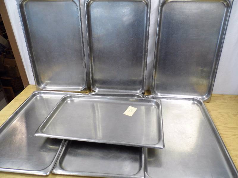 Lot of 7 Stainless Steel Steam Table Inserts