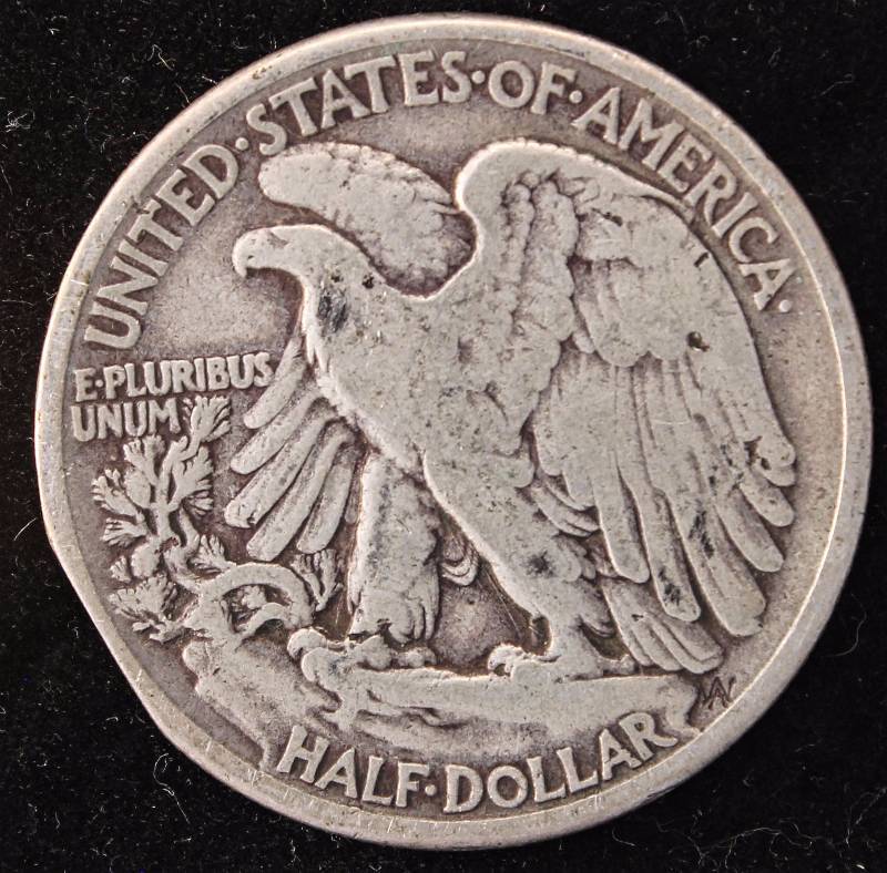 1944 WALKING LIBERTY SILVER HALF DOLLAR FINE DETAILS RIM BUMP