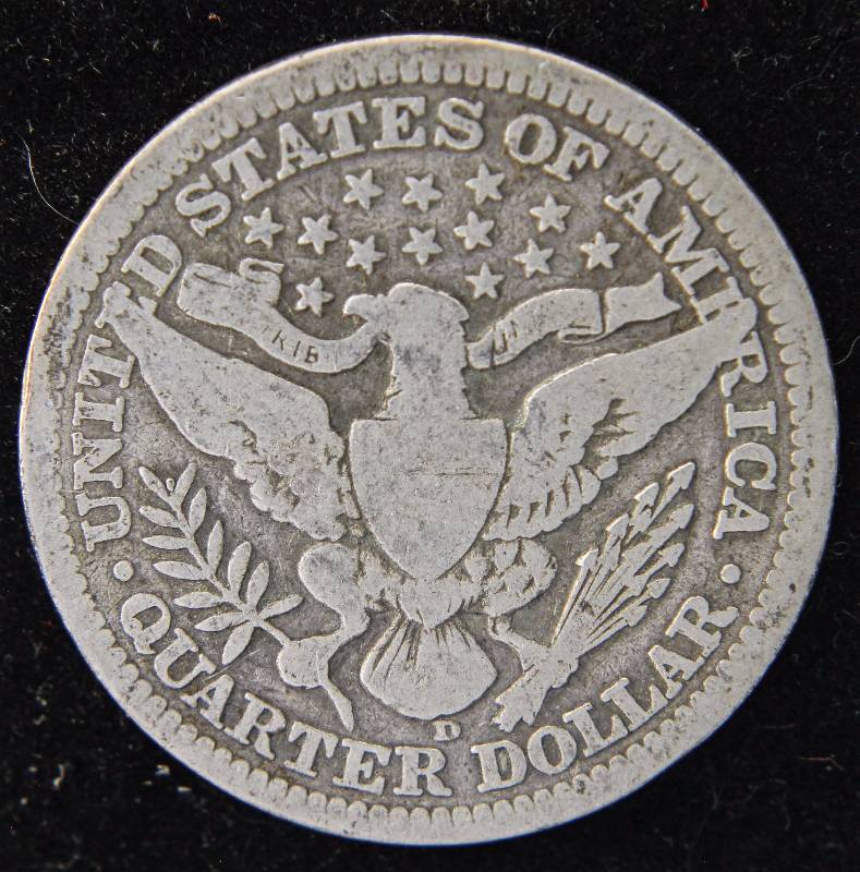 1916-D BARBER SILVER QUARTER VG