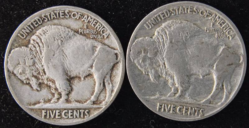 (2) BUFFALO NICKELS 1926 VF & 1929 VF