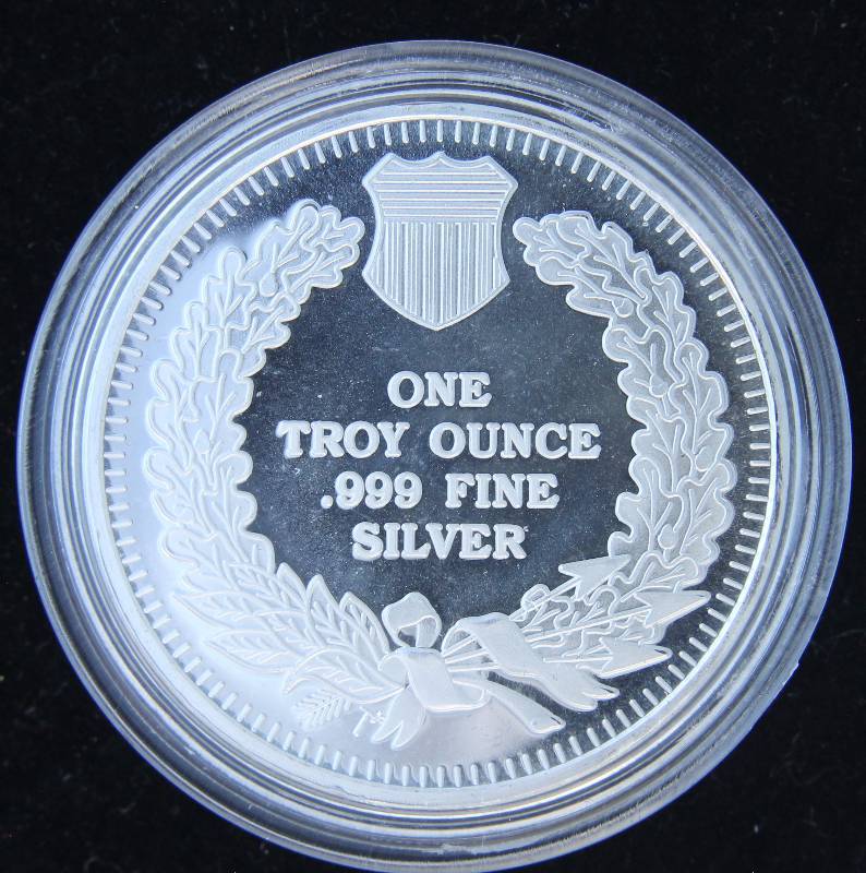 1 TROY OZ. .999 FINE SILVER 2017 INDIAN HEAD DESIGN IN AIRTITE HOLDER
