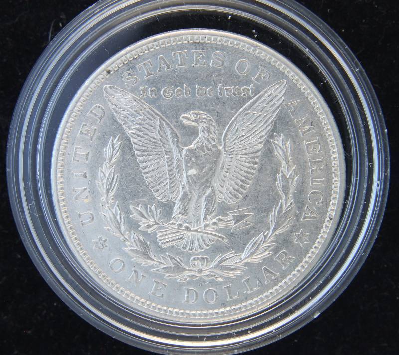 1921-D MORGAN SILVER DOLLAR AU IN AIRTITE HOLDER