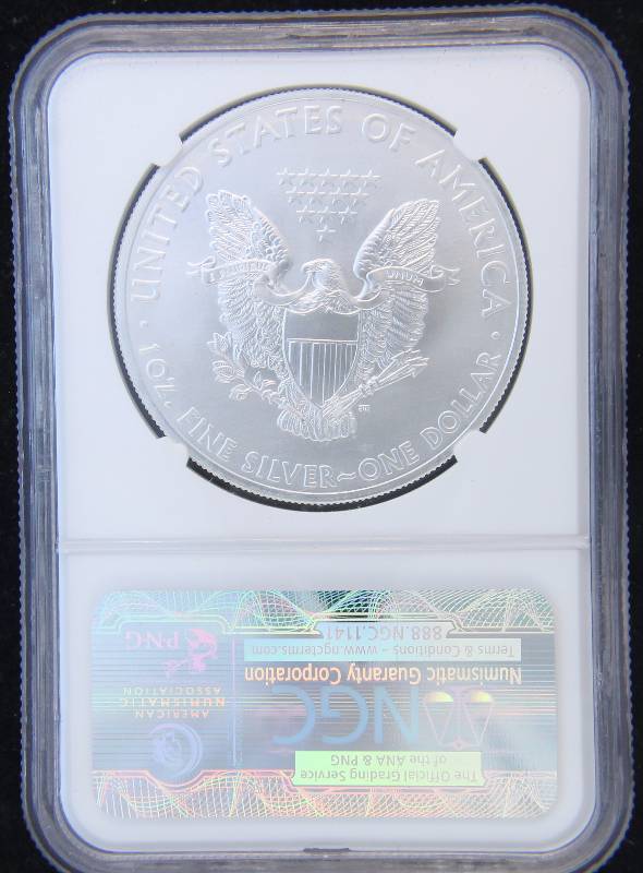2012 AMERICAN SILVER EAGLE 1 TROY OZ. .999 FINE SILVER MS69 NGC