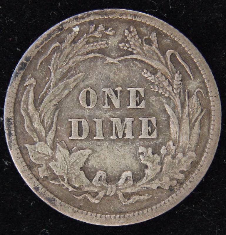 1916 BARBER SILVER DIME VF