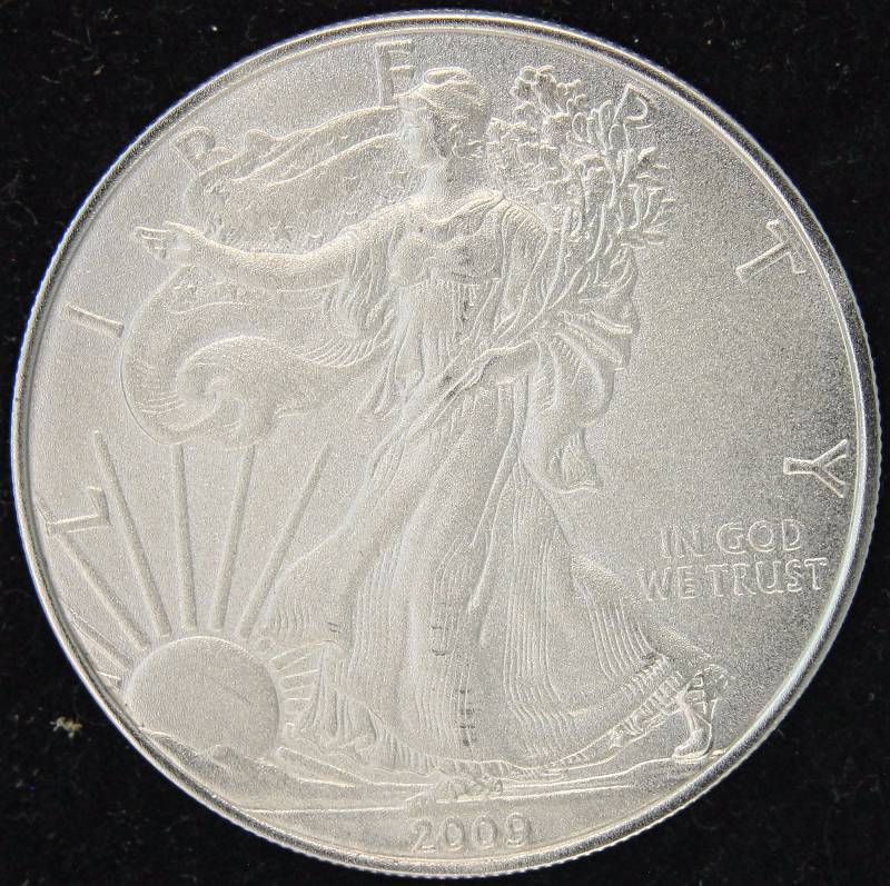 2009 COLOR ENHANCED AMERICAN SILVER EAGLE 1 TROY OZ. .999 FINE SILVER DOLLAR