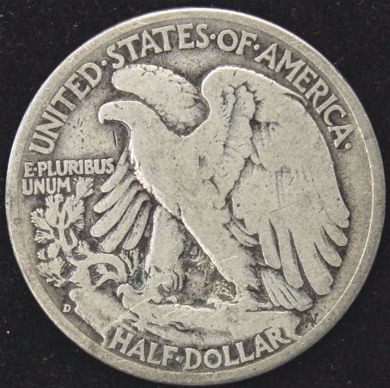 1937-D WALKING LIBERTY SILVER HALF DOLLAR VG