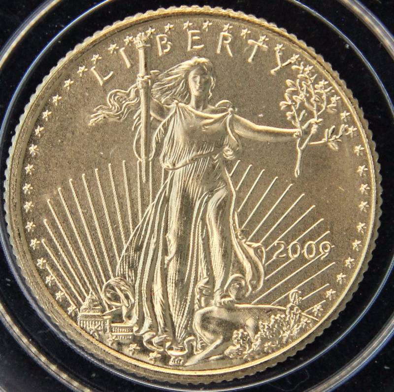 2009 AMERICAN $5 GOLD EAGLE 110th TROY OZ. .999 FINE GOLD IN AIRTITE HOLDER