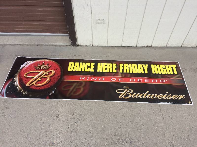 lot 37 image: Budweiser Banner Sign