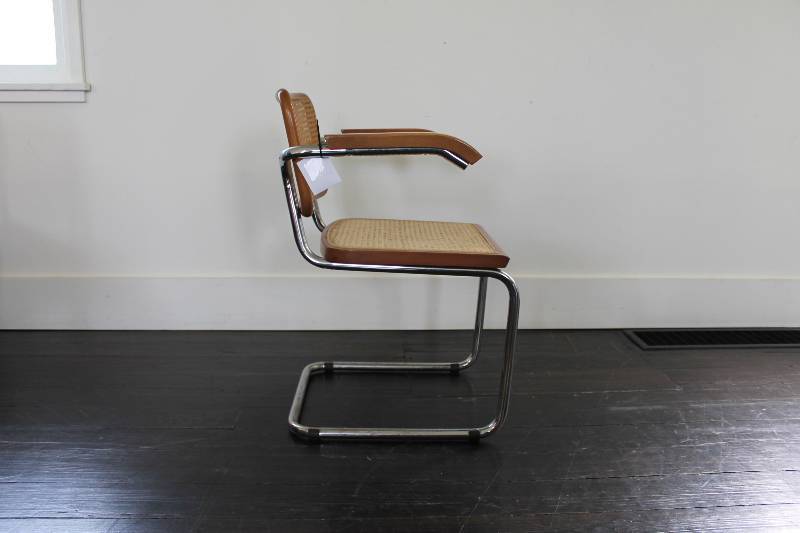 lot 6 image: Mid Century Modern Can Chair w Woo...