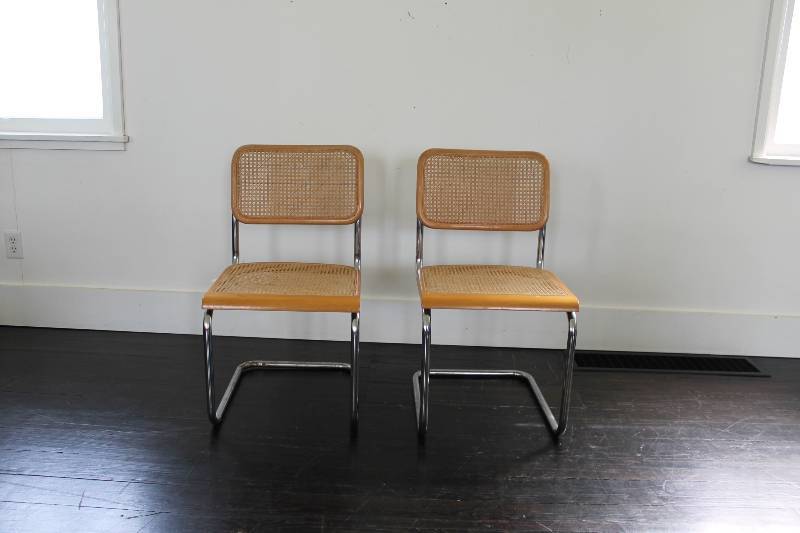 lot 17 image: Mid Century Modern Cane and Chrome ...