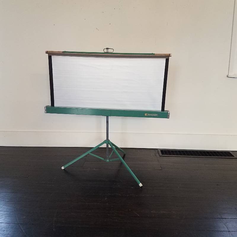 lot 28 image: Mid Century Teal projection screen ...