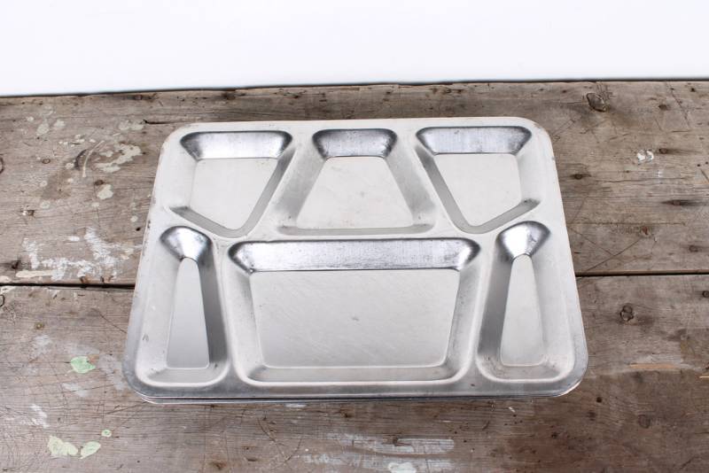 lot 41 image: Vintage Stainless Steel Army Trays ...