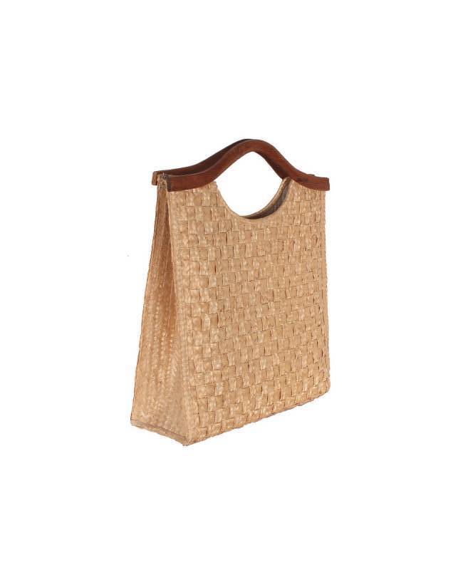 lot 59 image: Mid Century Vintage Rattan purse wi...