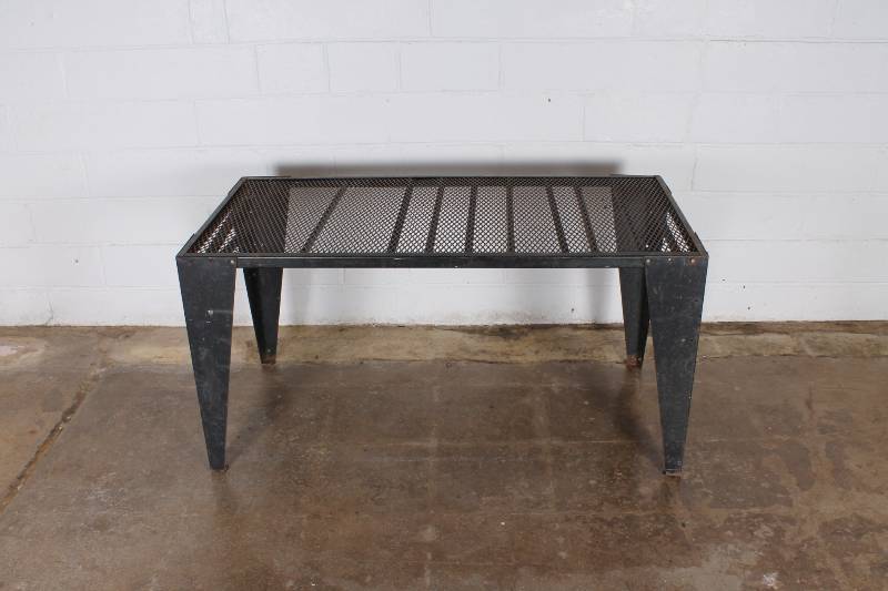 lot 74 image: Vintage Steel Black Table- 24 x 48...