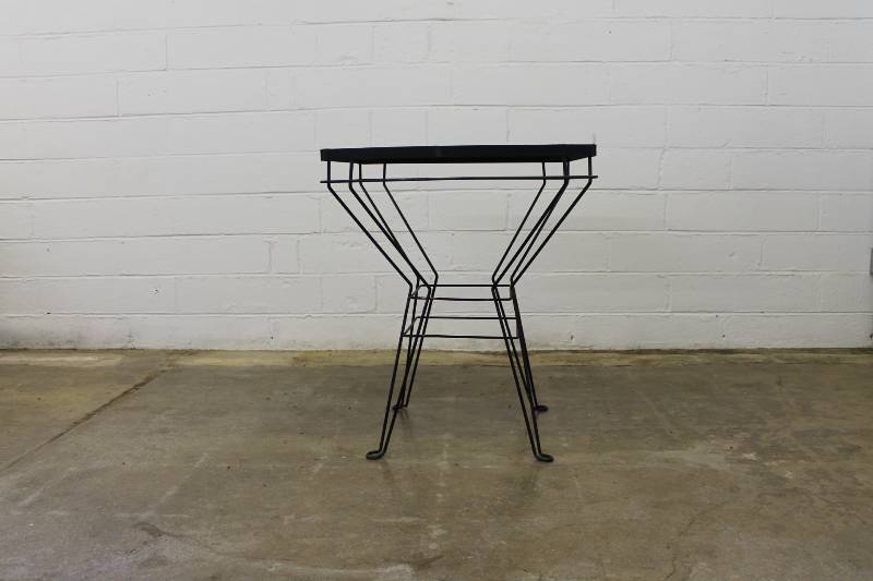 lot 80 image: Vintage Black Steel  Small Dining ...