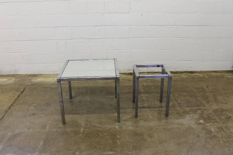 lot 83 image: Vintage Chrome End Tables. Small ta...