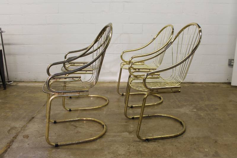 lot 98 image: Set of (4) Brass Hollywood Regency ...