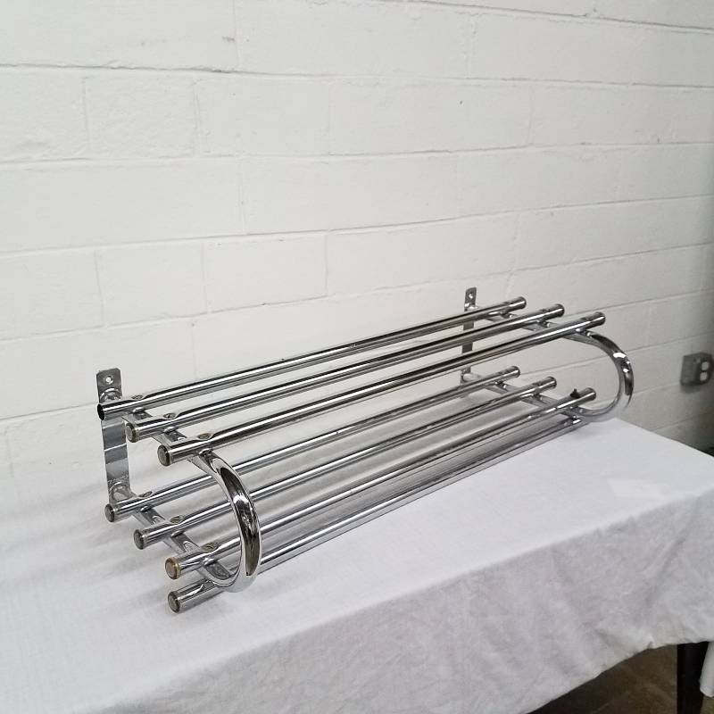 lot 105 image: Mid Century Chrome Coat Hat Rack...