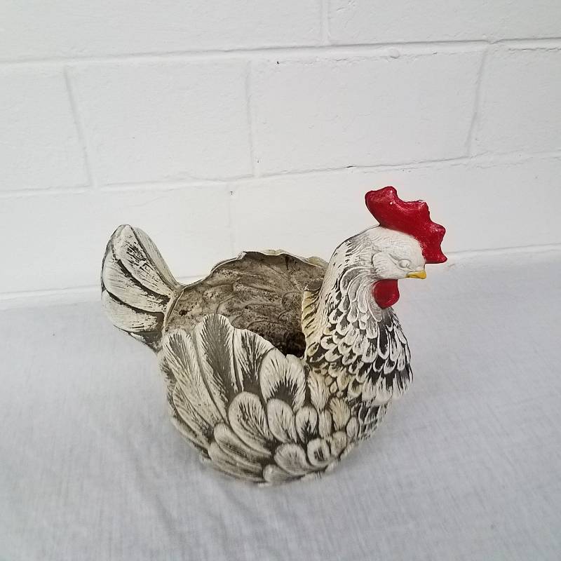 lot 129 image: Vintage Plastic Chicken planter...
