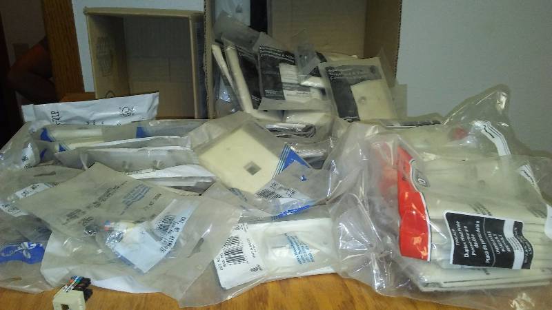 lot 16 image: Outlet Plates (30 Ivory) and Telephone, Media jacks and faceplates