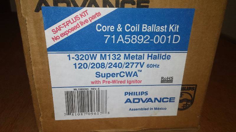 lot 19 image: Core and Coil Ballast Kit, New in Box, Phillips and Vance