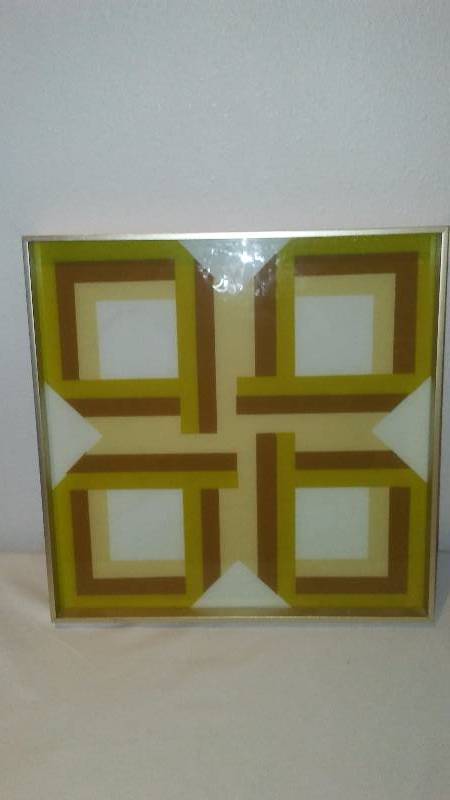lot 46 image: Wall Art, circa 1970, Titled Interlaced, Heavy, Measures 15 in. x 15 in.