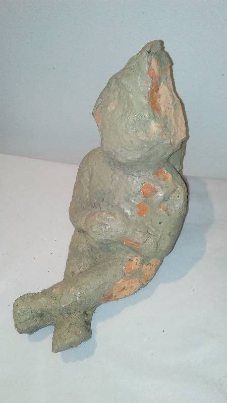 lot 80 image: Shabby Chic Cement Crusted Clay Garden Figurine