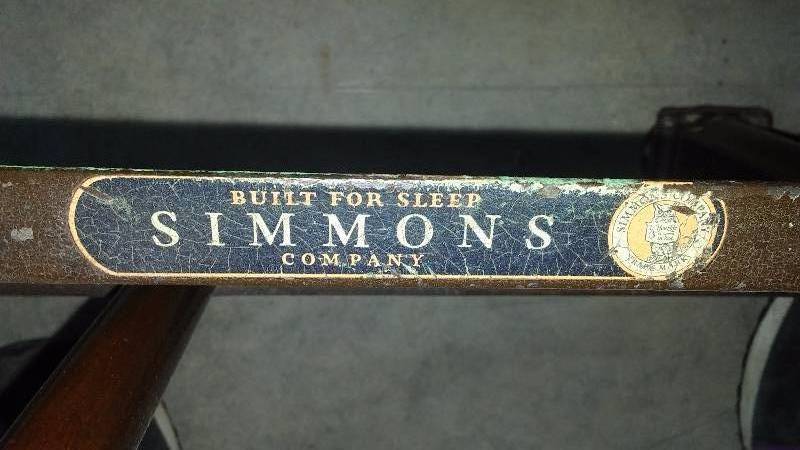 lot 190 image: Metal Simmons Bed ornate