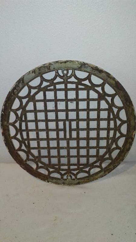 lot 120 image: Vintage Cast Round Floor Grate 15  in diameter, Great for so many things
